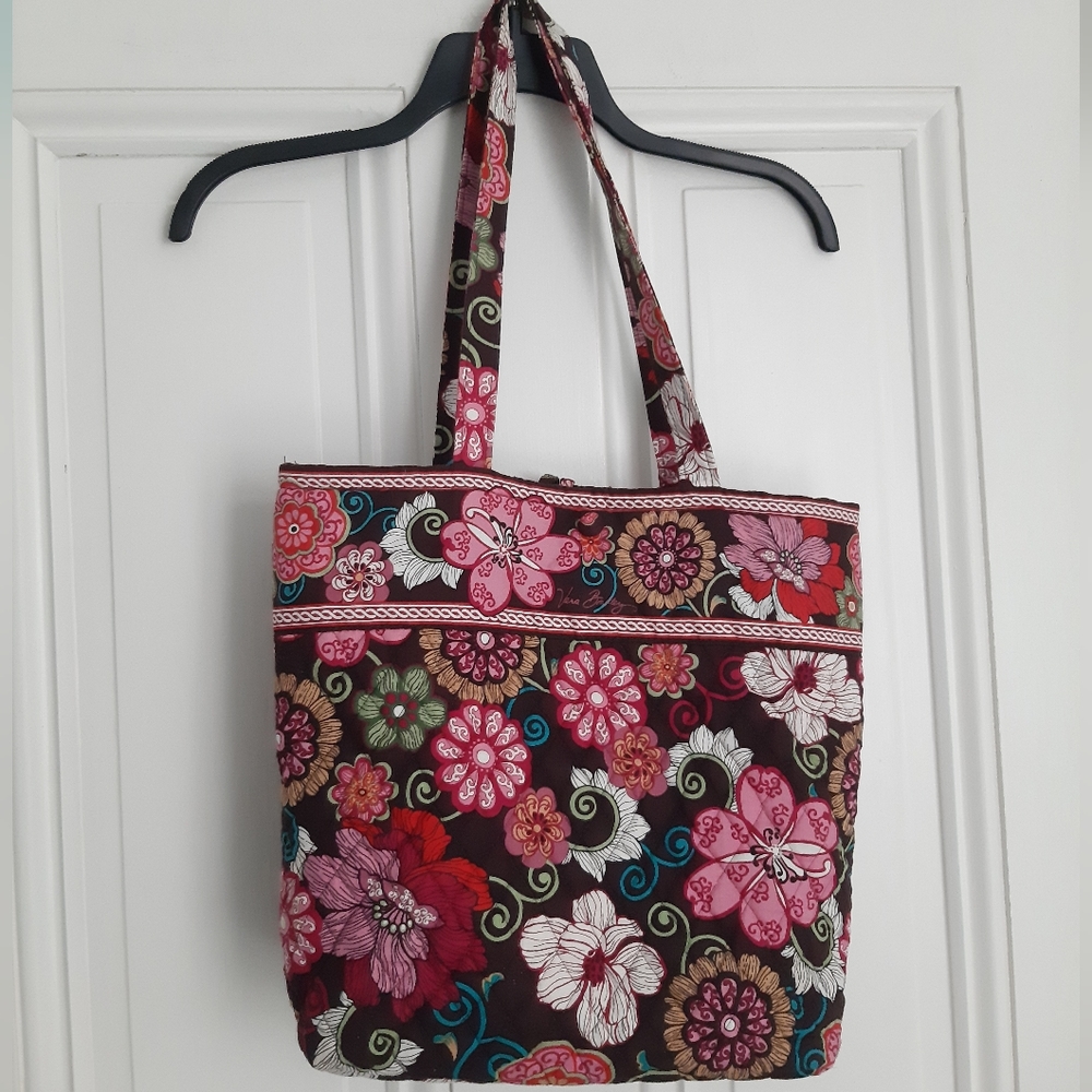 Vera Bradley Mod Floral Pink Print Tote Bag